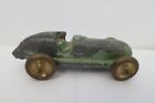 antique heavy dinky style toy racing car with driver from 1930s/ 40s?