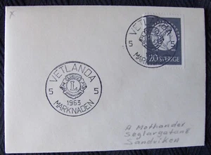 SWEDEN. FDC LIONS INTERNATIONAL MARKET 1963 small size. - Picture 1 of 1