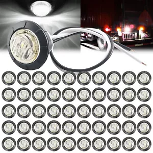 3/4" 12V Marker Lights LED Truck Trailer Round Side Bullet Light Amber Red Lamps - Picture 1 of 22