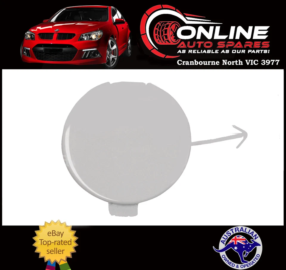 Rear Bumper Bar Tow Hook Cover fit Mitsubishi Lancer CJ Sedan 9/07-3/14 White - Image 1 of 1
