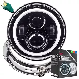Eagle Lights Black 7" Halo LED Headlight & Ring for 1990 - 2013 Harley Touring - Bild 1 von 11