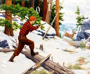 ANTIQUE FISHING REPRODUCTION 8X10 RALPH SMITH PHOTOGRAPH PRINT MAN DEER HUNTING - Picture 1 of 1