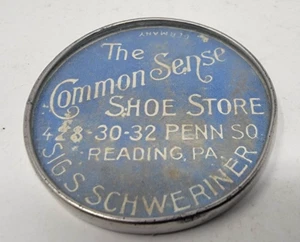 Common Sense Shoe Store Vintage Pocket Mirror Reading, PA Germany - Picture 1 of 4
