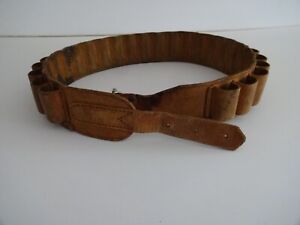 Vintage Leather 12 Bore 25 Cartridge Belt - Hunting Shooting -lotA