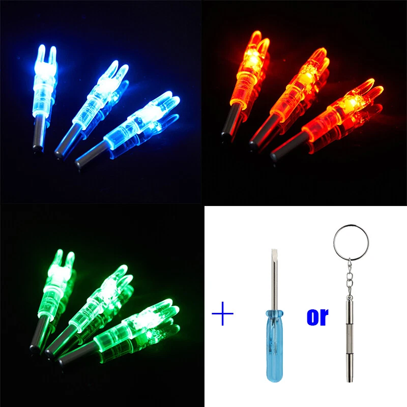 6pcs Archery Arrow Lighted Nocks Glowing Nock 6.2mm Insert Arrow Nock Tail DIY - Image 1 of 4