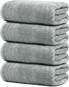 Pack of 4 Extra Large Bath Towels 30 X 60 Inches, 100% Cotton, Larger & Lighter - Picture 1 of 11