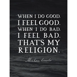 Schiefer Zitat Abraham Lincoln Meine Religion großer Druck 46x61 cm - Bild 1 von 5