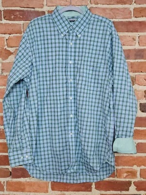 J. McLaughlin Shirt Mens XL White Green Plaid Long Sleeve Collared Button Down - Image 1 of 4