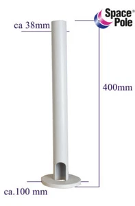 SPACEPOLE BASIS 400 mm Standrohr mit Tischbefestigung d38mm Weiss / gebraucht - Bild 1 von 1