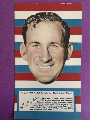 1953 Argus VFL Portrait Charlie Sutton , Footscray. - image 1 of 2