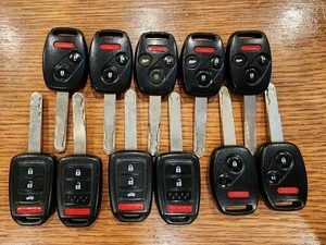 LOT OF 11 HONDA HEAD KEYS SEDAN SUV REMOTES KEYLESS OEM LOCKSMITH USED - Picture 1 of 7