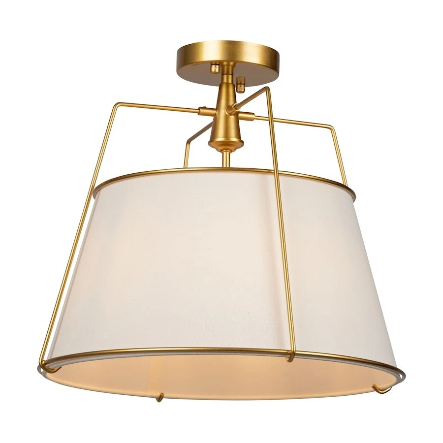 Artcraft Pullman 3 Light Semi-Flush Mount, Latão/Creme - SC13362BR - Imagem 1 de 1