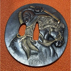 Espada Tsuba japonesa guardia katana adornos samurai antiguo de Japón #620 - Imagen 1 de 4