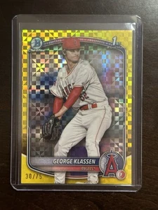 2025 Bowman - Chrome Prospects George Klassen #BCP-63 Yellow X-Fractor /75 - Picture 1 of 2