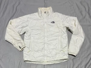 The North Face Jacket Womens Medium White Quilted Insulated Full Zip Puffer - Picture 1 of 12
