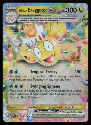 Alolan Exeggutor ex - Double Rare SV08: Surging Sparks 133/191 NM - Image 1 of 2