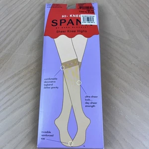 Spanx Hi-Knee Sheer Knee Highs 2 Pair Nude 1 Reinforced Toe One Size NEW - Picture 1 of 2