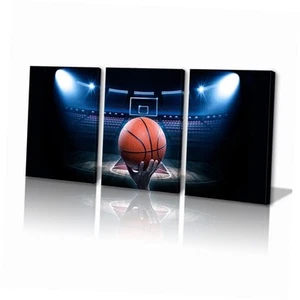  Canvas Wall Art Print Basketball Poster-Basketball on 12x16inx3pcs 3p-lanqiu - Picture 1 of 7