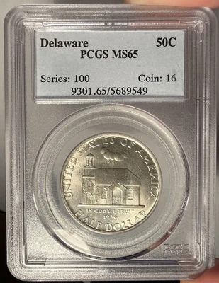 1936 50c PCGS MS 65 Delaware Commemorative Half Dollar - Image 1 of 4