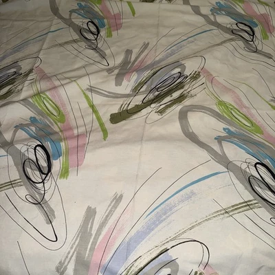 Increíble cortina de ducha de tela rosa turquesa verde negro blanco años 80 Foto 1 de 3