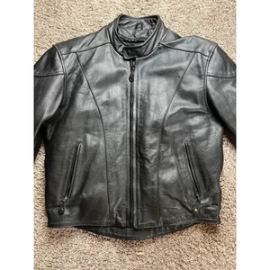 Bikecore Motorcycle Jacket - River Road Black Leather Roadwear, Mens size 46 XL - Picture 1 of 20