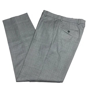 Jos A Bank Travelers Collection Mens 34 x 32 Gray Slim Fit Dress Pants Wool Flat - Picture 1 of 8