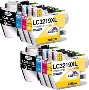 Paquete de 8 cartuchos de tinta KINGWAY LC3219XL para Brother LC3217 - Imagen 1 de 12