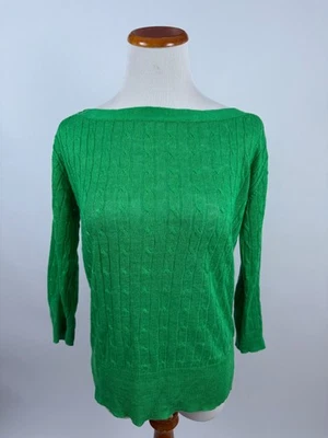 J. CREW Jersey Cuello Barco Tejido Lino Verde Para Mujer XS Foto 1 de 3