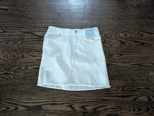 NEW!! CAT & JACK GIRLS WHITE DENIM SKIRT ULTIMATE STRETCH SIZE LARGE 10/12 - Picture 1 of 5