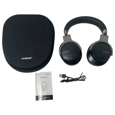 Auriculares Ausdom Bluetooth Inalámbricos Usados Negro Modelo ANC8 con Estuche y Cable Foto 1 de 4