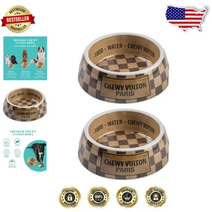 Cuencos a cuadros para perros Haute Diggity - antideslizantes, aptos para lavavajillas, tamaño pequeño - Imagen 1 de 10