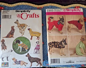 2 Simplicity Dog Clothes Patterns 9520 Large and 2303 Extra Large Both Uncut - Picture 1 of 2