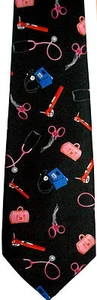 MEDICAL INSTRUMENTS NECKTIE NEW TIE DOCTOR NURSE PHARMACIST AMBULANCE STUDENT - Picture 1 of 1
