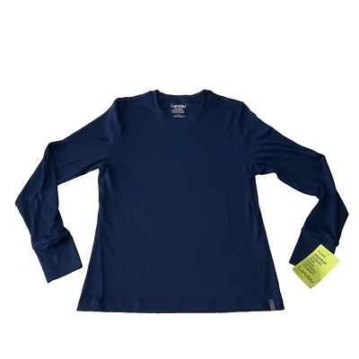 Landau Underscrub T Shirt Women Size L Blue Forward Long Sleeve Crewneck Stretch - Image 1 of 4