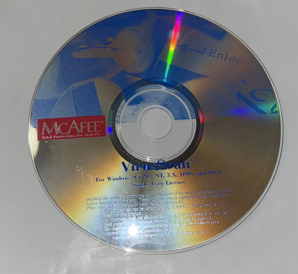 McAfee Virus Scan for Windows 95/98 Disc Only - Image 1 of 2