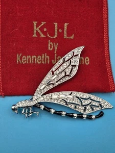 Vintage Kenneth Jay Lane Finely Detailed Large Statement Dragonfly Brooch RARE  - Picture 1 of 9