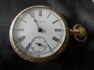VINTAGE SETH THOMAS TASCHENUHR GOLDGEHÄUSE #582201 - Bild 1 von 10