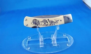 Schrade USA Scrimshaw 515 SC Lockback knife - "Turkeys" - Picture 1 of 6