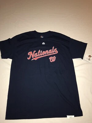 ¡NUEVO CON ETIQUETAS! Camiseta Para Hombres Majestic Washington Nationals “Ojo Azul” MLB Grande Foto 1 de 4