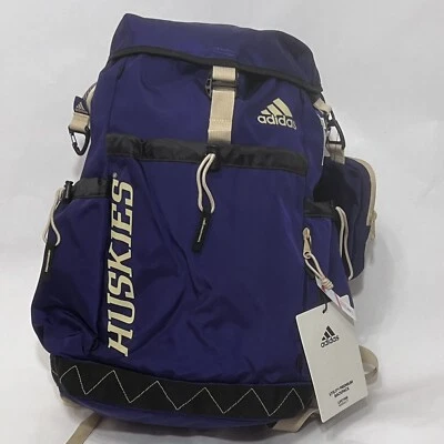 Adidas Washington Huskies Logo Utilidad Premium Juego Mochila Equipo Colegial Foto 1 de 4