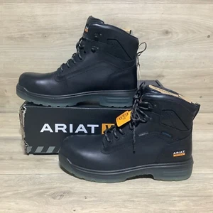 ARIAT Work Boots Turbo 6" H20 Carbon Toe Mens Sz 10EE Waterproof Black 10027337 - Picture 1 of 12