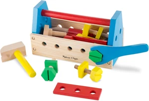Melissa & Doug Take-Along Tool Kit Wooden Construction Toy (24 Pcs), Multicolor, - Picture 1 of 9
