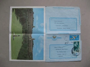 SOUTH AFRICA, Uprate prestamped ill. aerogramme to England 1971 - Picture 1 of 2