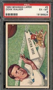 1952 BOWMAN LARGE #3 DOAK WALKER PSA 6 LIONS HOF - Picture 1 of 2
