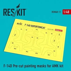ResKit RSM48-0011 Escala 1:48 F-14D "Tomcat" Máscaras de pintura precortadas para kit AMK - Imagen 1 de 12
