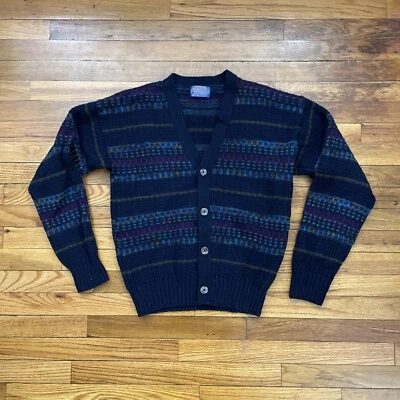 70’s Vintage Pendleton Made In USA Wool Knit Cardigan Sweater Size M Used VTG - Image 1 of 4