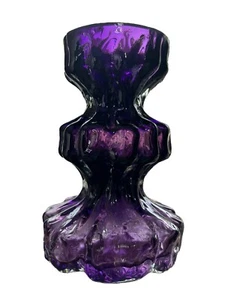 Vintage MCM Ingrid In Bark Motif Purple Glass Vase 6" Danish - Picture 1 of 7