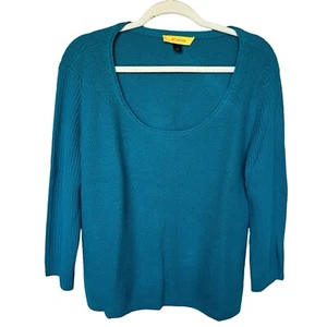 St John Pullover Pulli 100% Wolle Türkis Blau 3/4 Arm Damen Gr. L - Bild 1 von 12