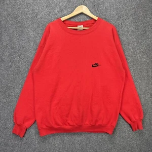 Vintage Nike Sweatshirt Mens XL Red Swoosh Sellout Retro Sports 80s USA Crimson - Picture 1 of 6
