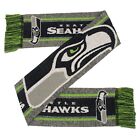 Seattle Seahawks Gray Scarf Knit Winter Neck - Double Sided Big Team Logo Grey